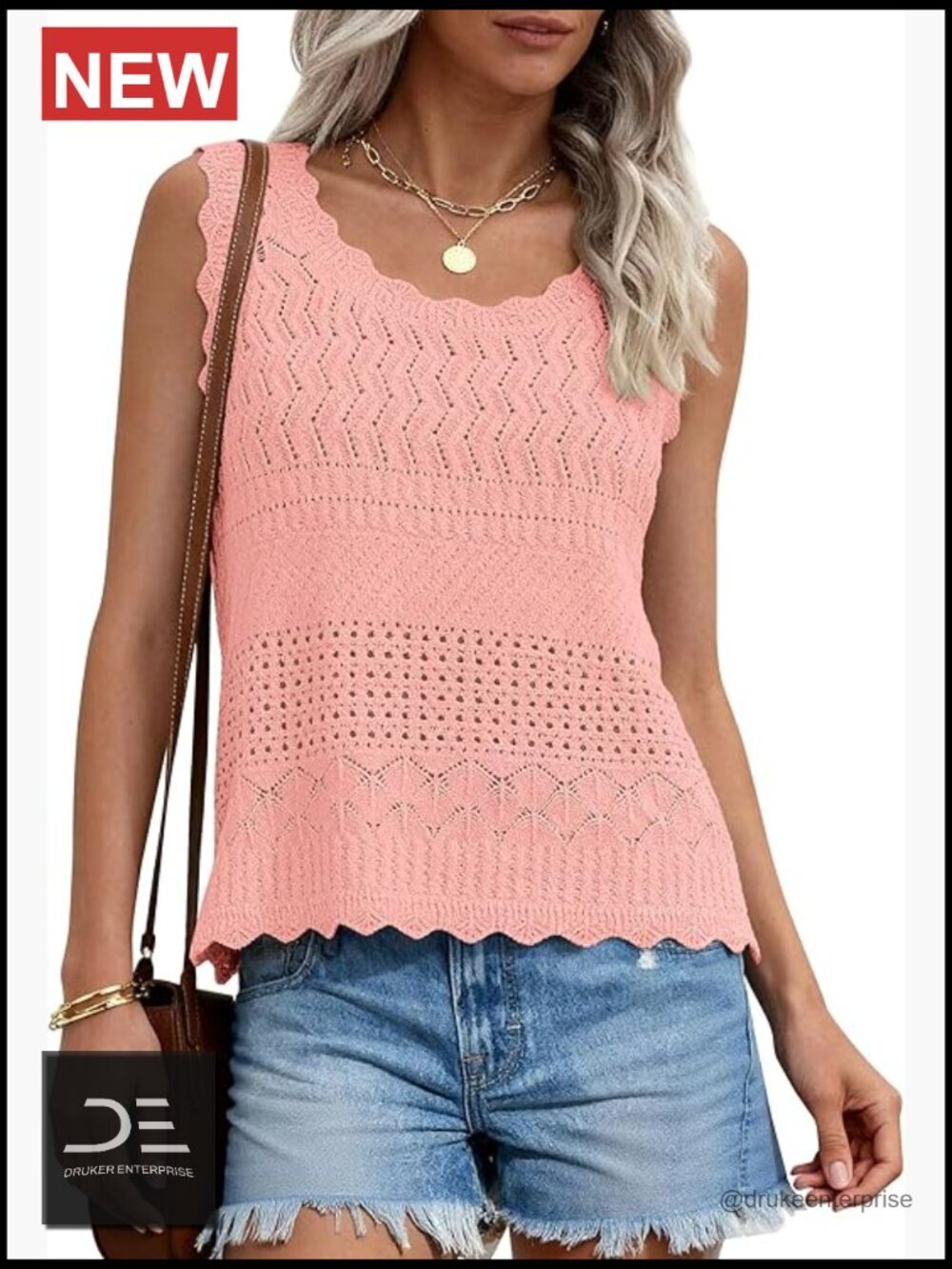 Crochet Tank Top Sleeveless Sweater Vest Boho Beach Vacation